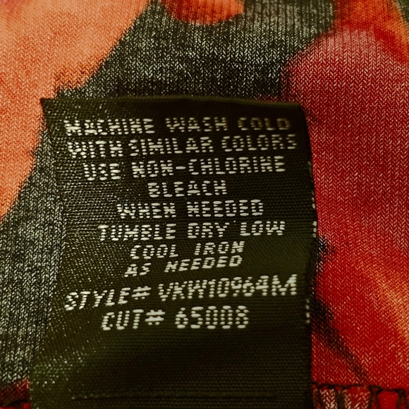 Connected Apparel Womens Red Black Floral Cowl Ruched Dress Size 12 - Picture 6 of 7